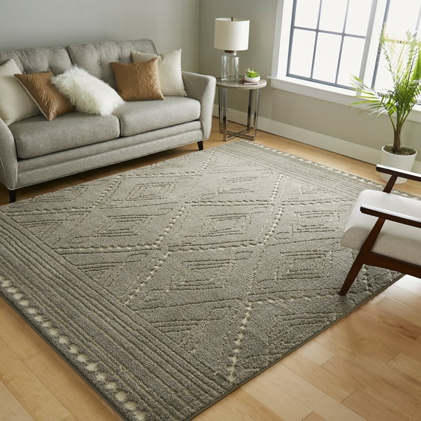 Mohawk Home Nomad Vado Grey Transitional Geometric Bohemian Woven Area