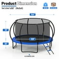thumbnail image 4 of Betisef 12 FT Recreational Trampoline W/ Safety Enclosure Net – Indoor & Outdoor Use, Round Trampoline For Kids Blue, 4 of 10