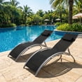 thumbnail image 1 of Patio Chaise Lounge Set of 2, Aluminum Outdoor Lounge Chairs Adjustable Backrest - All-Weather Poolside, Beach, 1 of 8