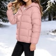 thumbnail image 6 of Kids Hooded Zip up Padded Coat Long Sleeve Warm Winter Jacket with Pockets, Solid Casual Outerwear for Boys Girls Pink, 6 of 8