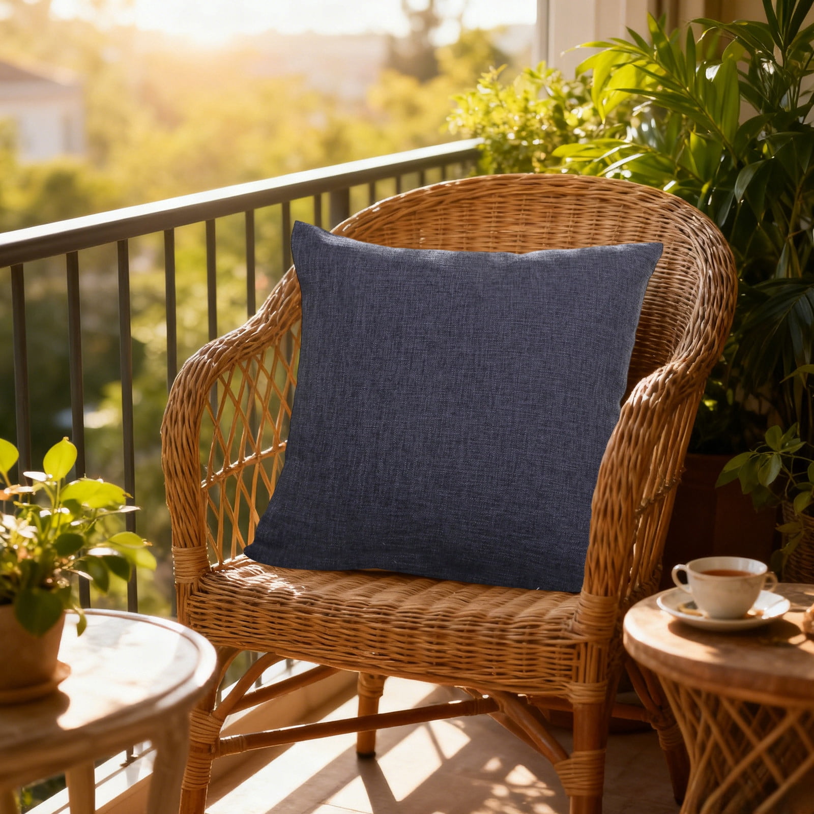 Linen Throw Pillow Cushion Cover with Insert Decorative Pillow for Sofa Couch Bed Living Room Bedroom Outdoor Patio Home Decor Accent Pillow 18x18 Inch Pillow with Zipper