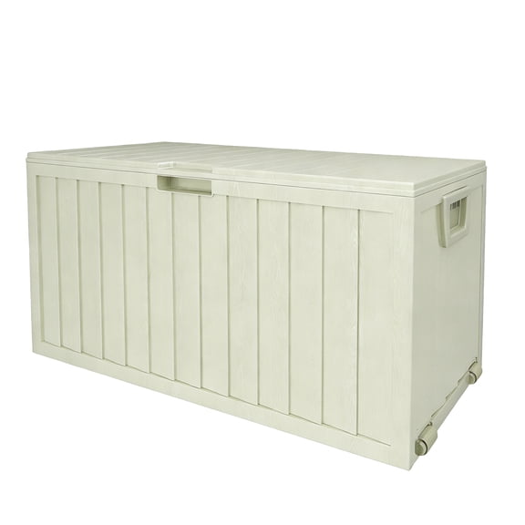 75 Gallon Outdoor Waterproof Storage Box with Flip-Top Lid, Heavy-Duty Deck Box Suitable for /Outdoor Use - Plastic