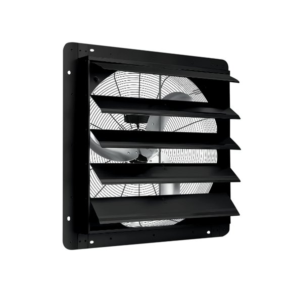 Shininglove 20" Industrial Shutter Exhaust Fan - 3500 CFM Aluminum Wall-Mounted Fan w/Auto Gravity Shutters | Low-Noise Attic/Warehouse Ventilation (120V)