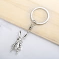 thumbnail image 2 of Fasijew Rabbit Key Ring Rabbit Key Chain Movable Rabbit Robot Rabbit Keychain Zinc Alloy Bunny Key Ring Student Supplies, 2 of 6