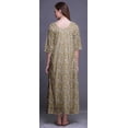 thumbnail image 3 of Bimba Light Brown Floral Leaf Printed Maxi Nightgowns For Women With Summer Slip Sleepwear Medium, 3 of 5