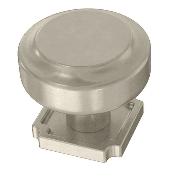 Liberty P40127C-SN 1 1/4" Notched Backplate Cabinet & Drawer Knob Satin Nickel