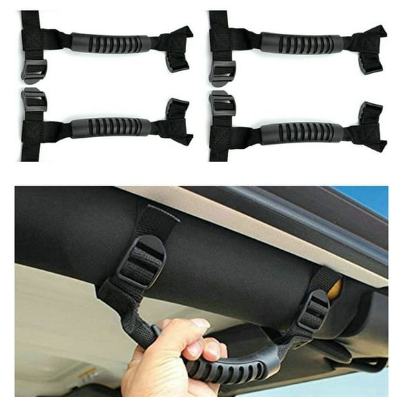 DEMACRIO 4Pcs Weather Resistant Non-slip Handle Grab Rails for UTV ATV Road Vehicle Assistance
