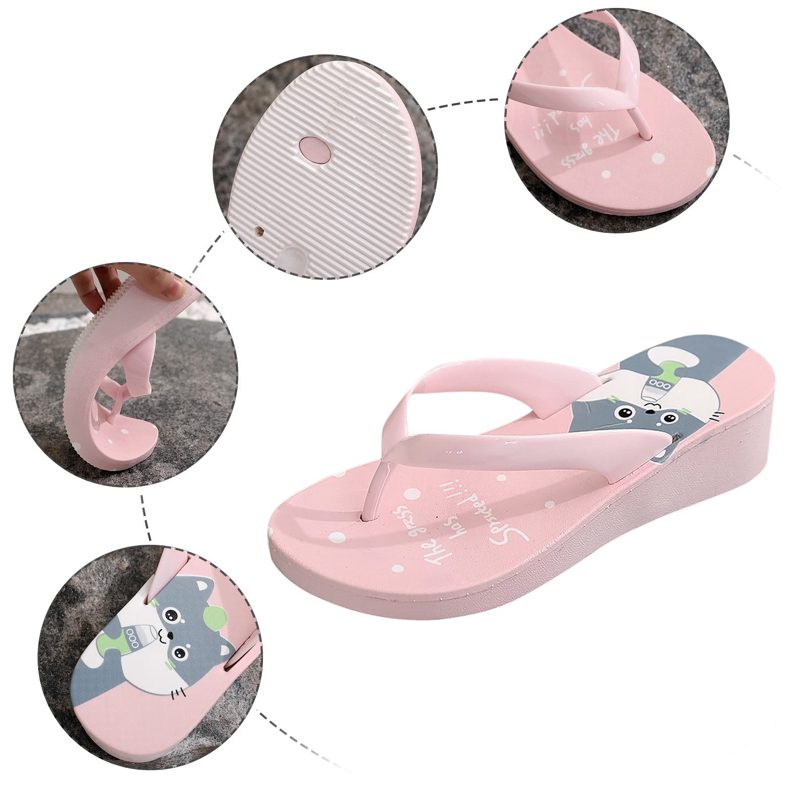 Aayomet Slippers For Women Ladies Flip Flops Open Toe Cartoon