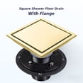 thumbnail image 4 of BUYISI 4 Inch 6 Inch 304 Stainless Steel Square Shower Floor Drain With Flange Gold 6 Inch, 4 of 5