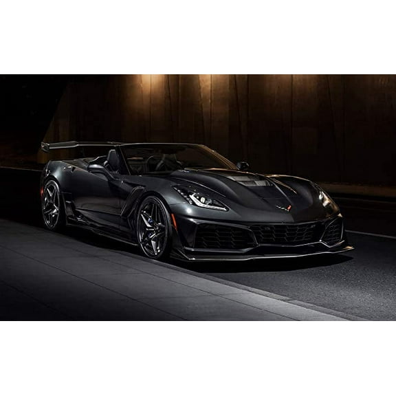 Iconic Arts Laminated 42x24 Poster: 2019 Chevrolet Corvette zr1 Convertible Wide