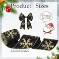 thumbnail image 2 of Christmas Snowflake Wired Ribbon 2.5 Inches 2 Rolls Satin Glittered Snowflake Wired Edge Christmas Ribbon for Tree Gift Wrapping Home Decorations Bow DIY Craft 12 Yard, 2 of 6
