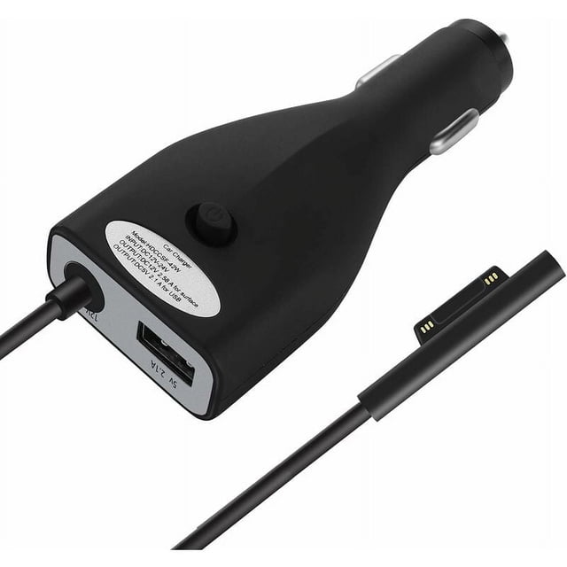 Cargador para automóvil Surface Pro, fuente de alimentación de 42 W, 12 V, 2,58 A para Microsoft Surface Pro 3, Pro 4, Pro 5, Pro 6, Surface Go, Surface Laptop y Surface Book con puerto de