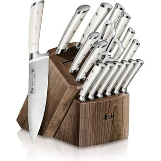 Knife Set with Block, ODERFUN 15 Pcs 1.4116 German Steel Kitchen Knife Set  – EVERSEA