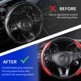 thumbnail image 4 of Steering Cover Car Carbon Fiber Leather Steering Wheel Grip Cover(Red), 4 of 9