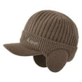 thumbnail image 1 of Wide Brim Letter Print Ribbed Baseball Cap Men Ear Protection Winter Knitted Hat Costume Accessories, 1 of 10