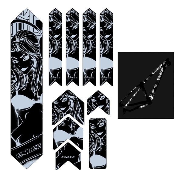 Reflective Bike Frame Stickers Mountain Bike Scratch Resistant Frame Protector Removable Sticker Road Frame Adhesive Guard Cover