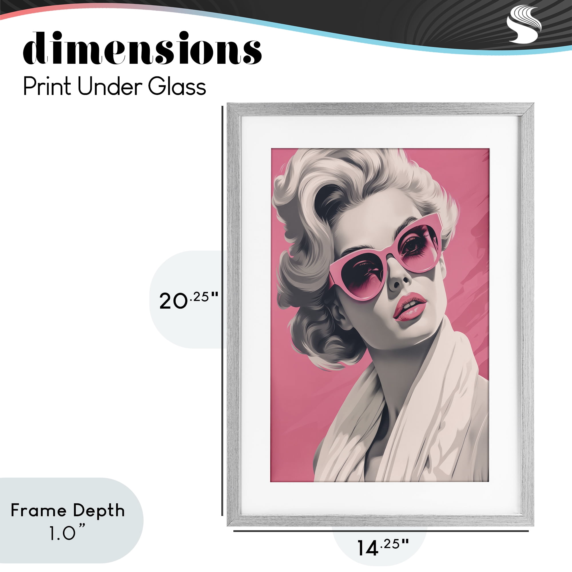 Stupell Industries Retro Chic Glamour Gray Framed Print Under Glass, design by Andrea Haase