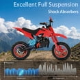 thumbnail image 6 of FONA 49cc 2-Stroke Dirt Bike for Kids 8-12, 25mph Mini Motorcycle with Dual Disc Brakes, Multi Terrain Tires, Suspension & Soft Seat Red, 6 of 7