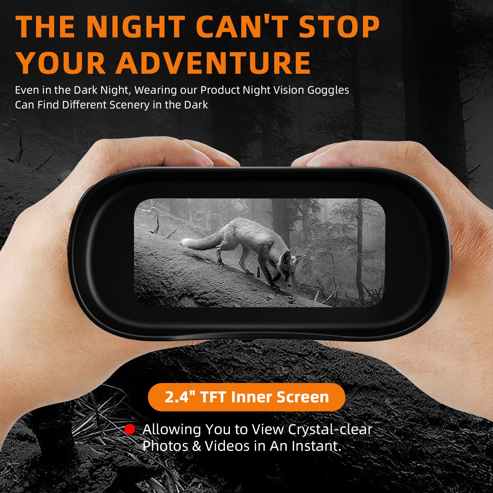 Amkui N2 Night Vision Day Binoculars Viewing 984ft/300M 1080P Night Vision 5X Digital Zoom Goggles Infrared Binoculars for Hunt Surveillance