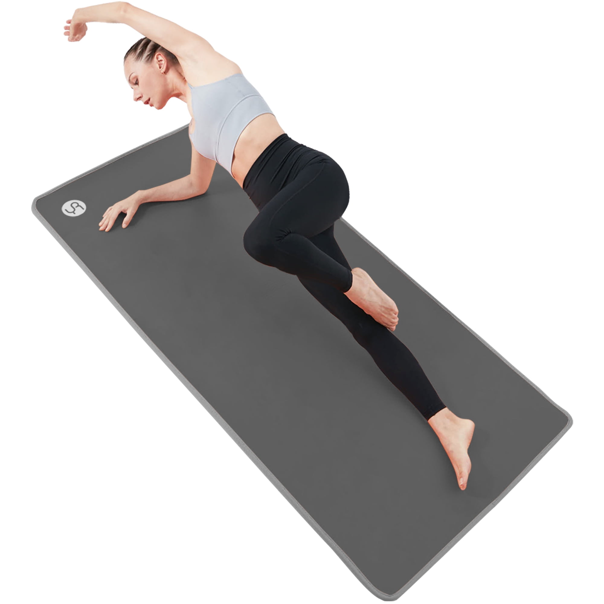 RYTMAT Large Yoga Mat for Men 70x35 inch, 10mm Thick Pilates Mat Soft NBR with Bag, Gray