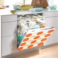 thumbnail image 2 of Yayeee Magnetic Dishwasher Cover for The Front Decoration Home Kitchen Machine Sticker Protector, Orange Geometric Circles, 2 of 6