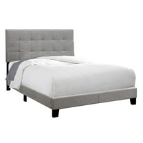 Monarch Specialties Bed - Full Size, Grey Black Linen