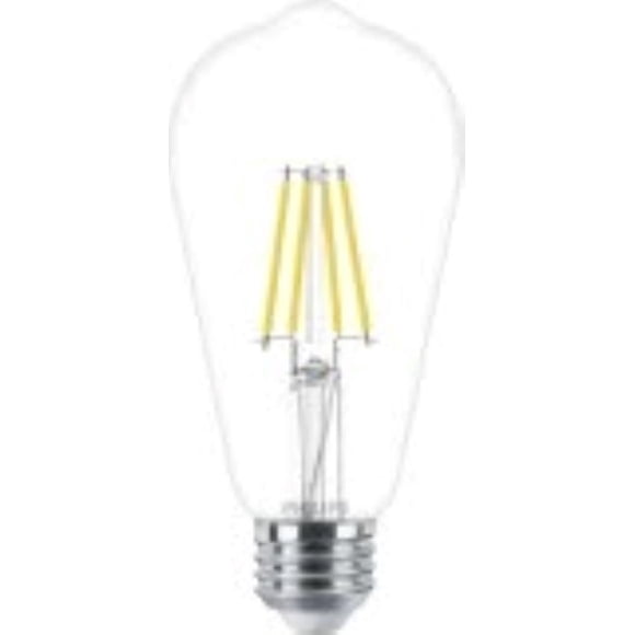 PHILIPS Ampoules DEL ST19 de 4,5W (40W) à culot moyen, blanc doux, verre transparent, vintage, paquet de 2
