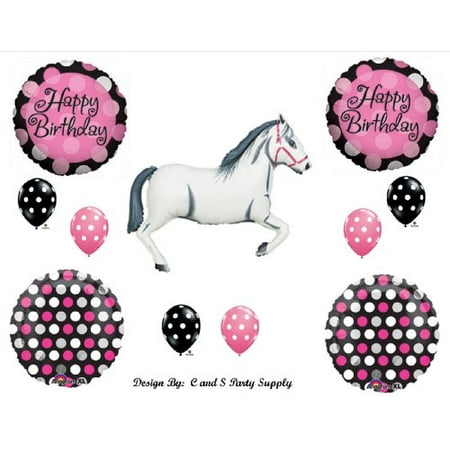 White Horse Cowgirl Birthday Party Balloons Decorations Supplies