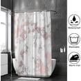 thumbnail image 4 of Coolnut Bath Shower Curtain Liners Rose Gold Marble 60x72in Polyester Waterproof with 12 Curtain Hooks, 4 of 6