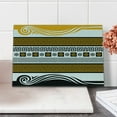 thumbnail image 2 of Greek Key Cutting Board, NeoClassical Borders Composition Meander Pattern and Flowers Waves, Decorative Tempered Glass Cutting and Serving Board, Small Size, Marigold Black White, by Ambesonne, 2 of 5