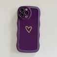 thumbnail image 2 of Compatible with iPhone 14 Pro Max Case, Cute Heart Wavy Case for Women Girls, Camera Lens Protector Shockproof Soft Cover for iPhone 14 Pro Max 6.7 inch 2022(Deep Purple), 2 of 9