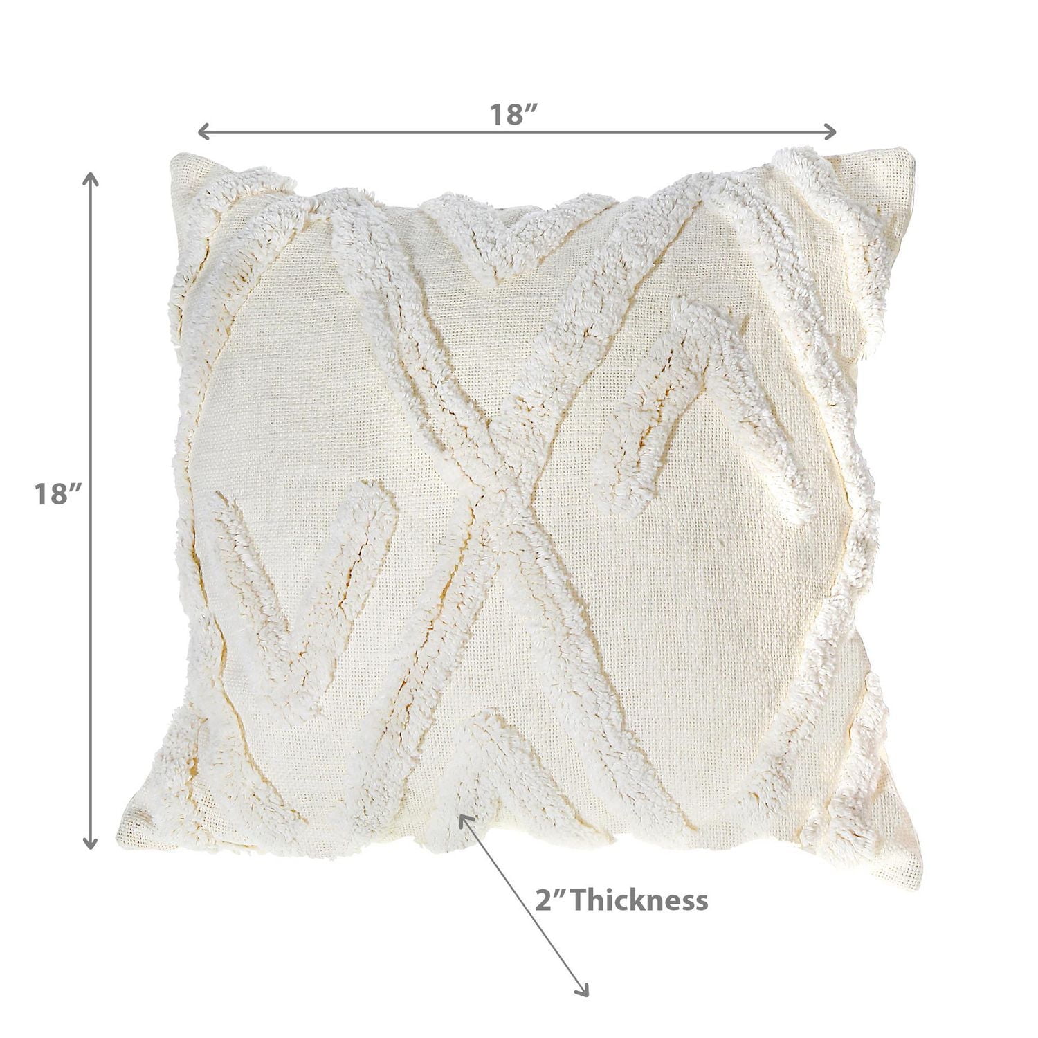 Slub Cotton Ivory Cushion Arrow 18 X 18 - Set of 2