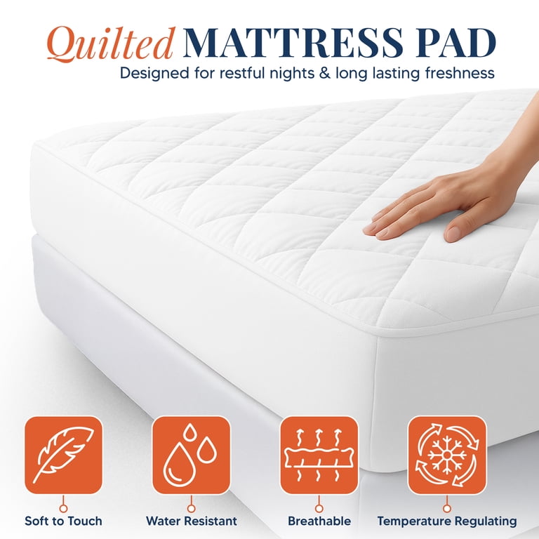 Lux Decor Collection Twin Waterproof Quilted Mattress Pad photo 7