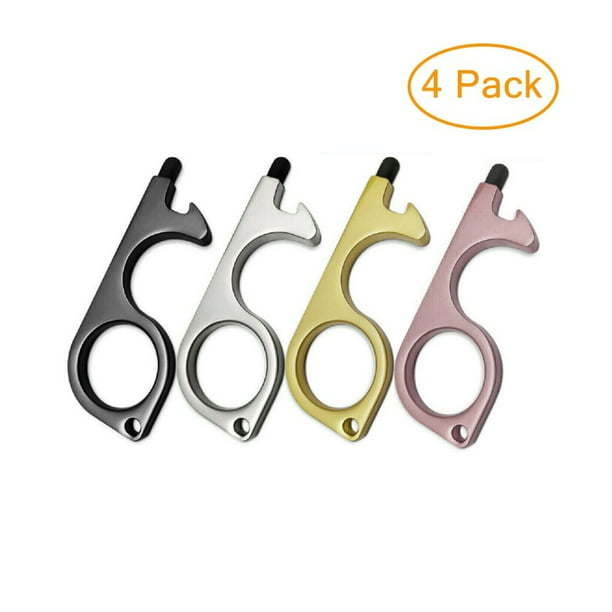 No Touch Door Opener Anti Touch Tools Keychains With Stylus And Bottle Cap Opener Walmart Com