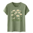 thumbnail image 4 of Xdegoge T Shirts for Women Graphic Under 10 Short Sleeve Crewneck Shirts Floral Summer Casual Tops Tunic Loose Fit Tees Soft Comfy Blouses Womens Under 10 Save for Later, 4 of 5