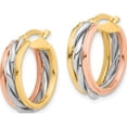 thumbnail image 2 of 14K Tri-Color Polished Hoop Earrings (Width 29.5) (Length 20.5) - Jbsp, 2 of 5
