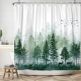 thumbnail image 3 of Pbobriich Forest Deer Shower Curtain Rustic Green Misty Woodland Shower Curtain for Bathroom with Hooks Country Bathroom Decor 47x71 Inch, 3 of 8