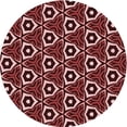 thumbnail image 1 of Ahgly Company Tapis Rond Lavable en Machine Intérieur Rouge Transitionnel, 4 Pieds Rond, 1 of 7