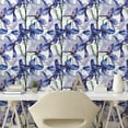 thumbnail image 3 of Ambesonne Flower Peel & Stick Wallpaper for Home, Watercolor Art Iris Flowers, 13"x100", Azure Blue Purple and White, 3 of 6
