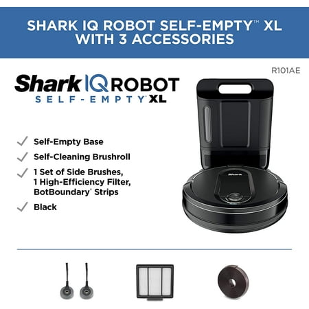 Shark Iq Robot Self Empty Xl Rv1001ae Robotic Vacuum Iq Navigation Home Mapping Self Cleaning Brushroll Wi Fi Connected Works With Alexa Walmart Com Walmart Com
