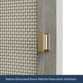 thumbnail image 5 of BELLEZE Set of 2 Sideboard Buffet Cabinet with Rattan Decorated Doors, Storage Cabinet with Metal Base and Adjustable Shelves, Credenza for Bedroom, Hallway, Living Room, Office - Liam(Gray), 5 of 7