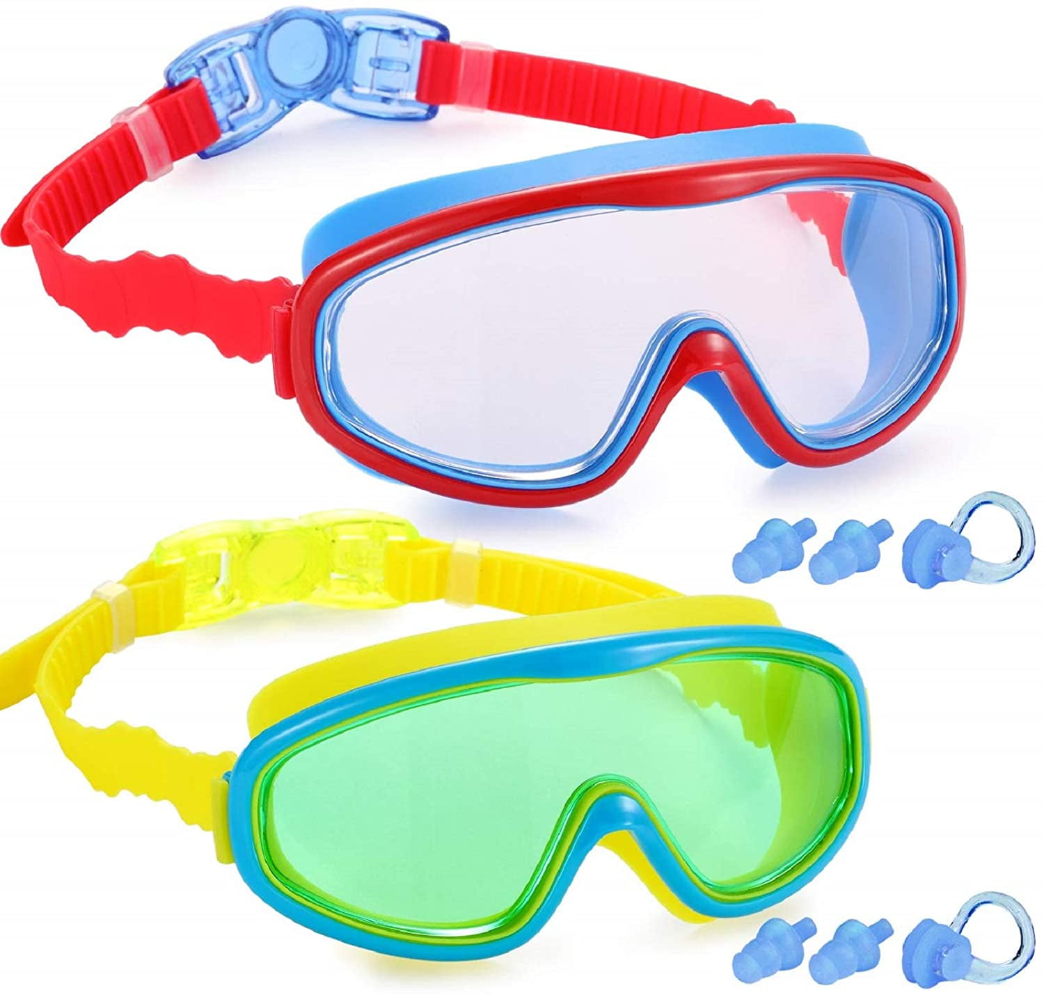NEW UV Protection 3-Pack Dolfino Water Beach Swim Goggles Kids Children Age 7+ 
