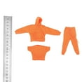 thumbnail image 2 of 1/12 Male Female Sweatshirt Outfit for 6" Wind Coat Action Figure Orange, 2 of 7