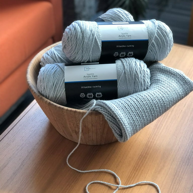 Mainstays 5 Oz Sparkle Acyrilic Yarn, 98% Acyrilic 2