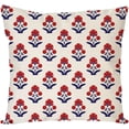 thumbnail image 6 of Block Print Throw Pillow Covers 18x18 Inch Set of 2 Red and Blue Vintage Boho Floral Outdoor Decorations Decorative Throw Pillows Cases Cushion Covers for Home Living Room Couch Decor, 6 of 6