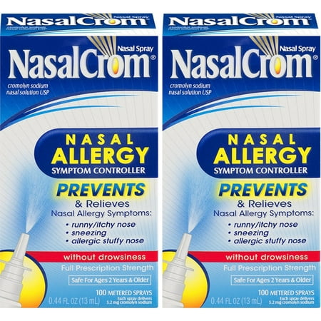 2 Pack - NasalCrom Nasal Allergy Symptom Controller Spray - 0.44oz (Best Allergy Nose Spray)