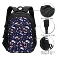 thumbnail image 3 of Balery Retro Rabbit Flower Print USB Charging Backpack for Men and Women - Water-Resistant, Anti-Theft Laptop Backpack with USB Port for Travel, Work, School, and College, 3 of 7