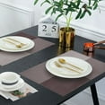 thumbnail image 3 of Placemats Set of 4 for Dining Table, Table Placemats, Rectangular Vinyl, PVC, 18x12 Inches - Brown, 3 of 7