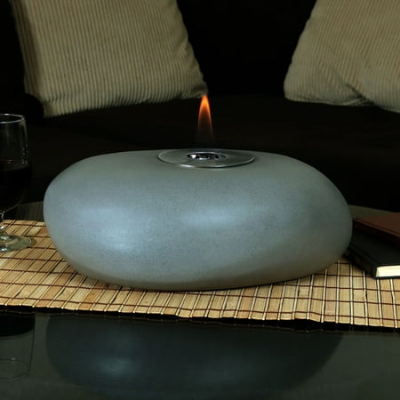 Sunnydaze Decorative Rock Tabletop Fireplace, Indoor Ventless Bio Ethanol Fire Pit, Long Lasting Burn Time, 14