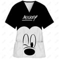 thumbnail image 2 of Uniforme de enfermera de verano con estampado de Mickey Mouse de Disney, ropa de trabajo para dentistas, salones de belleza y tiendas de mascotas, camisetas con cuello en V y bolsillos, 2 of 5